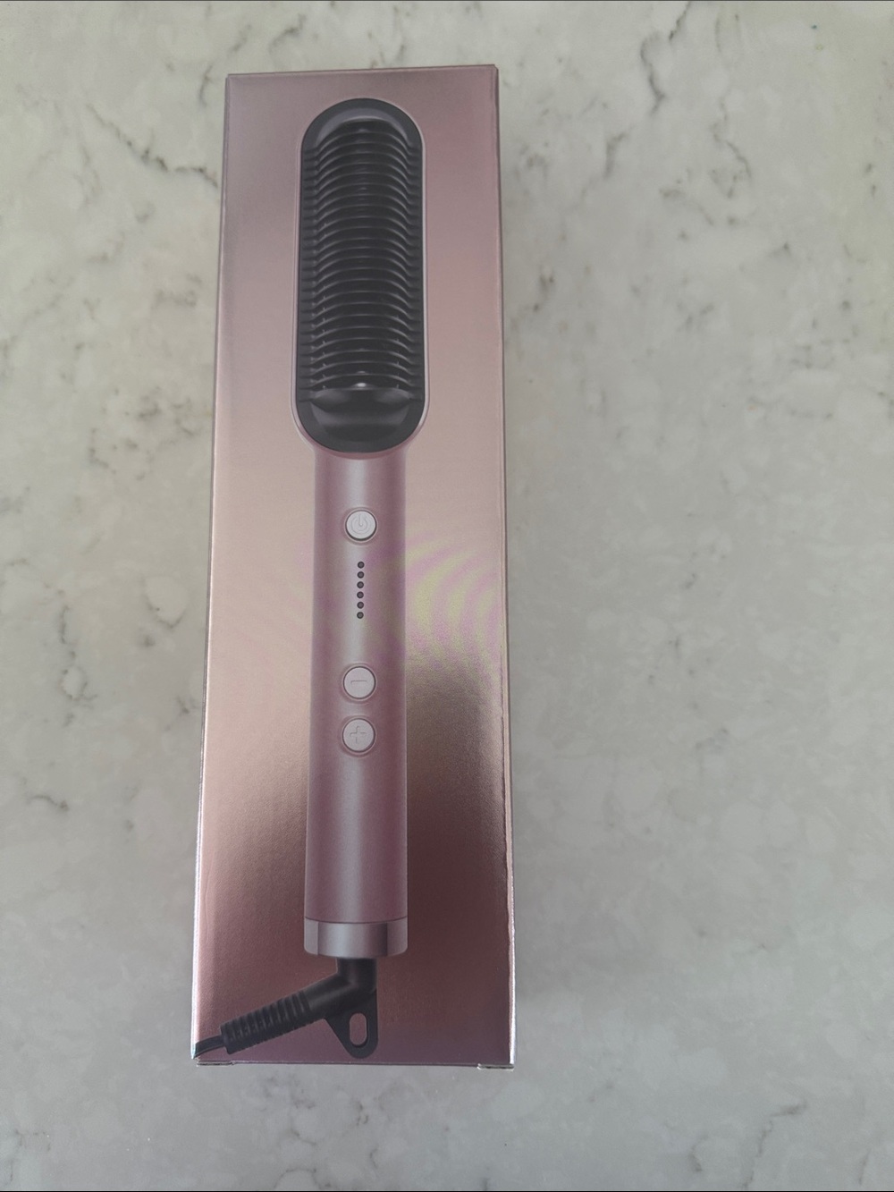Urban Outfitters Metallic Pink Corded Heated Hair Brush